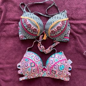 bundle of 2 shade and shore bikini tops 38D